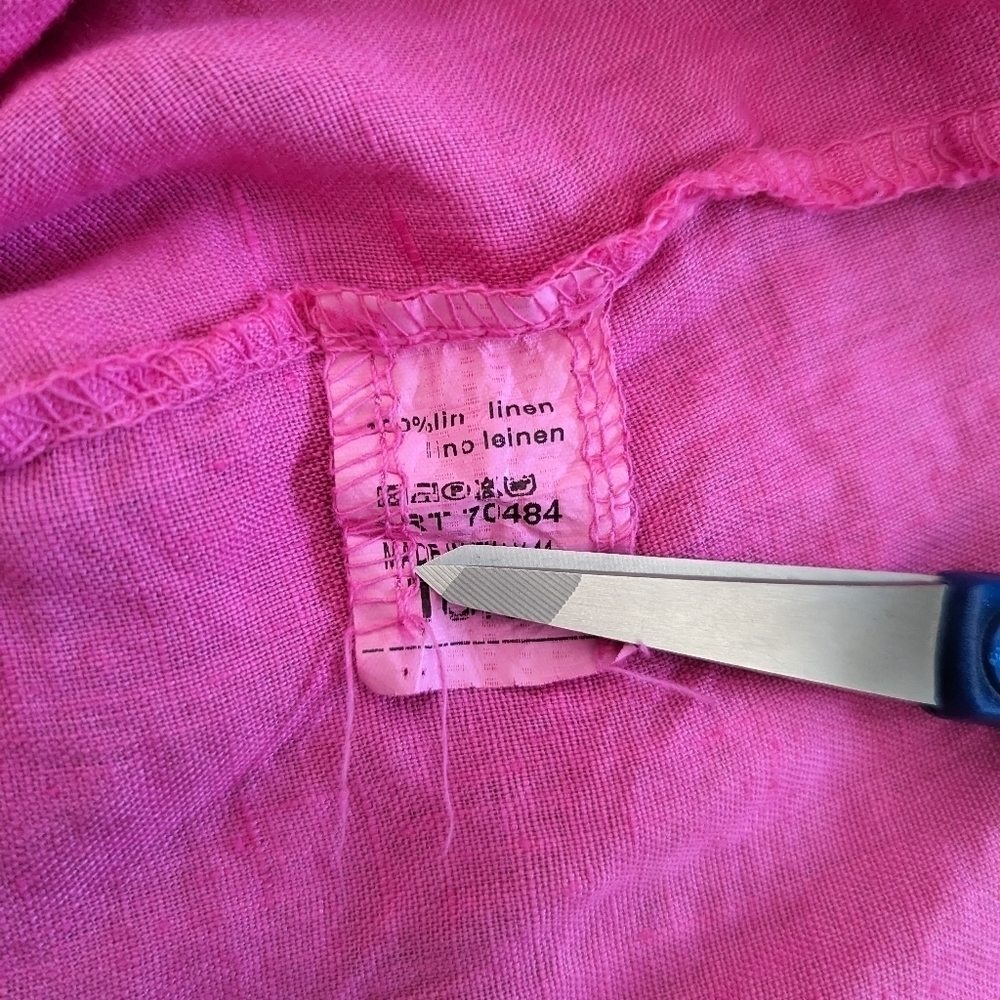 VIVIAN Shyu hot pink linen short sleeve dress Small / Medium - Picture 13 of 13